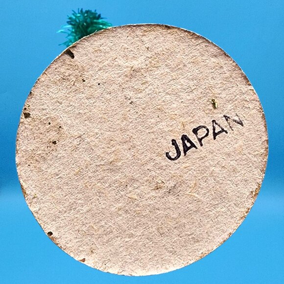 Vintage 1950s Putz Santa Elf Red Spun Cotton Cone Hat Bottlebrush Tree Japan - Picture 10 of 10